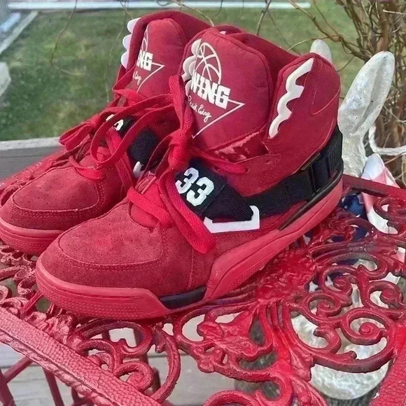 Patrick Ewing red suede high tops. Men’s size 9.5. - Picture 2 of 11